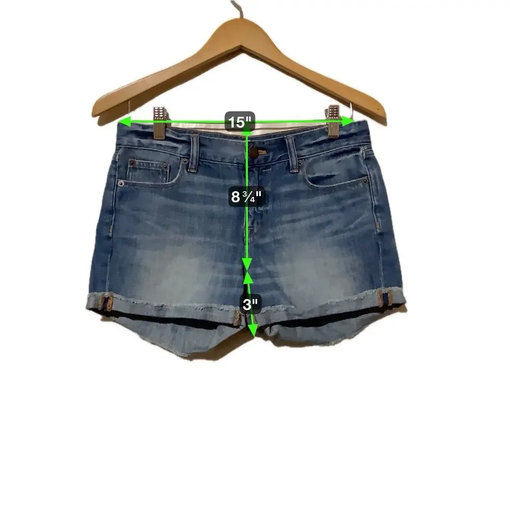 J Crew Womens Denim Jean Shorts Size‎ 25 Cuffed stretch